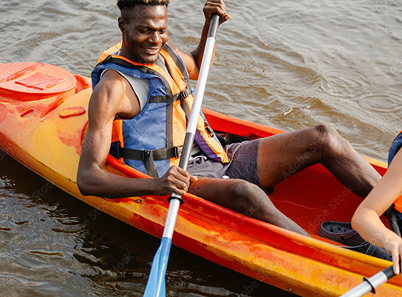man kayaking